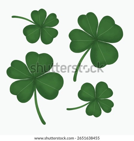 Clover leaf flowers cartoon illustration