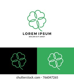 Clover Leaf Four Logo Vector Download Monoline