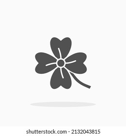 Clover leaf glyph icon. Can be used for digital product, presentation, print design and more.