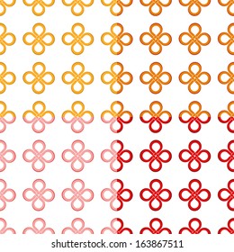 Clover leaf (good luck) knot seamless pattern, vector illustration