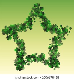 Clover leaf green is a confetti which consist of many isolated elements. Stylish and beautiful clover leaf green. Can be used as poster, border, background, wallpaper, card and etc