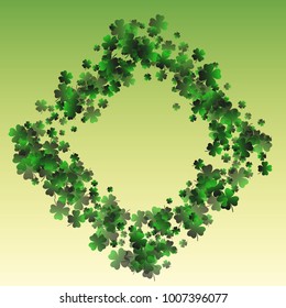 Clover leaf green is a confetti which consist of many isolated elements. Stylish and beautiful clover leaf green. Can be used as poster, border, background, wallpaper, card and etc