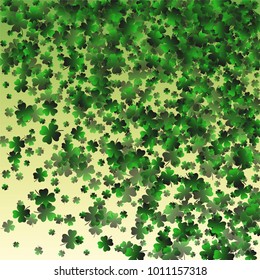 Clover leaf green is a confetti which consist of many isolated elements. Stylish and beautiful clover leaf green. Can be used as poster, border, background, wallpaper, card and etc