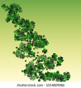Clover leaf green is a confetti which consist of many isolated elements. Stylish and beautiful clover leaf green. Can be used as poster, border, background, wallpaper, card and etc