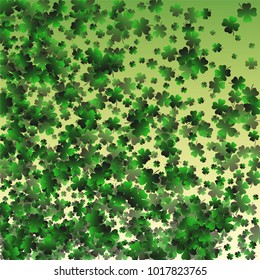 Clover leaf green is a confetti which consist of many isolated elements. Stylish and beautiful clover leaf green. Can be used as poster, border, background, wallpaper, card and etc