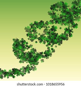 Clover leaf green is a confetti which consist of many isolated elements. Stylish and beautiful clover leaf green. Can be used as poster, border, background, wallpaper, card and etc