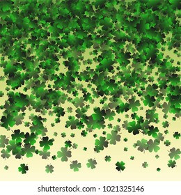 Clover leaf green is a confetti which consist of many isolated elements. Stylish and beautiful clover leaf green. Can be used as poster, border, background, wallpaper, card and etc