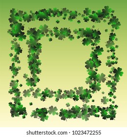 Clover leaf green is a confetti which consist of many isolated elements. Stylish and beautiful clover leaf green. Can be used as poster, border, background, wallpaper, card and etc