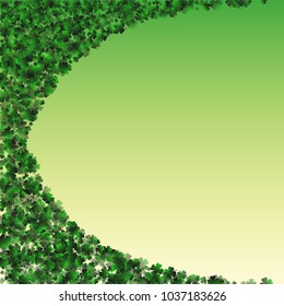 Clover leaf green is a confetti which consist of many isolated elements. Stylish and beautiful clover leaf green. Can be used as poster, border, background, wallpaper, card and etc