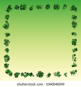 Clover leaf green is a confetti which consist of many isolated elements. Stylish and beautiful clover leaf green. Can be used as poster, border, background, wallpaper, card and etc