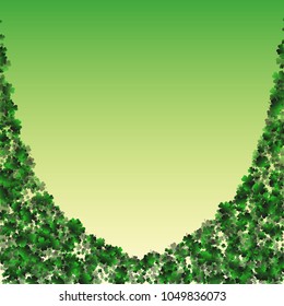 Clover leaf green is a confetti which consist of many isolated elements. Stylish and beautiful clover leaf green. Can be used as poster, border, background, wallpaper, card and etc