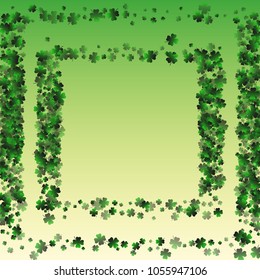 Clover leaf green is a confetti which consist of many isolated elements. Stylish and beautiful clover leaf green. Can be used as poster, border, background, wallpaper, card and etc