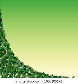 Clover leaf green is a confetti which consist of many isolated elements. Stylish and beautiful clover leaf green. Can be used as poster, border, background, wallpaper, card and etc