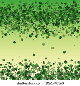 Clover leaf green is a confetti which consist of many isolated elements. Stylish and beautiful clover leaf green. Can be used as poster, border, background, wallpaper, card and etc