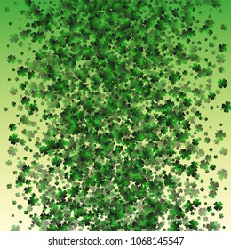 Clover leaf green is a confetti which consist of many isolated elements. Stylish and beautiful clover leaf green. Can be used as poster, border, background, wallpaper, card and etc