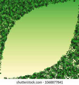 Clover leaf green is a confetti which consist of many isolated elements. Stylish and beautiful clover leaf green. Can be used as poster, border, background, wallpaper, card and etc