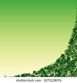 Clover leaf green is a confetti which consist of many isolated elements. Stylish and beautiful clover leaf green. Can be used as poster, border, background, wallpaper, card and etc