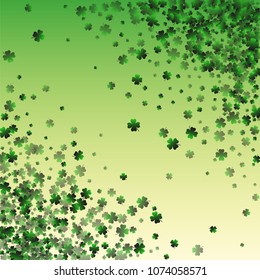 Clover leaf green is a confetti which consist of many isolated elements. Stylish and beautiful clover leaf green. Can be used as poster, border, background, wallpaper, card and etc