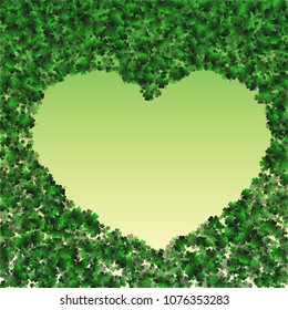 Clover leaf green is a confetti which consist of many isolated elements. Stylish and beautiful clover leaf green. Can be used as poster, border, background, wallpaper, card and etc