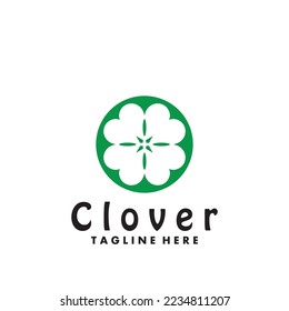clover leaf green logo vector illustration design template