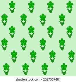 Clover leaf green pattern vector for background or texture 
