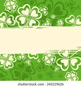 Clover leaf grunge patten in green, vector illustration for St. Patrick's day 