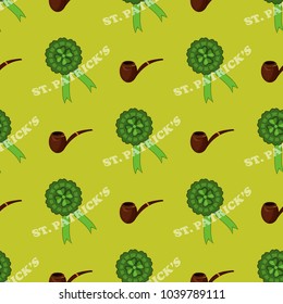Clover leaf hand drawn doodle seamless set pattern vector illustration. St Patrick s Day symbol Irish lucky shamrock background. Green ireland holiday clover decoration plant celtic nature celebration