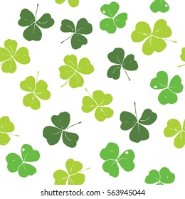 Doodle dibujado a mano con hoja de trazo transparente ilustración vectorial. Símbolo del Día de San Patricio, fondo de shamrock con suerte irlandés.