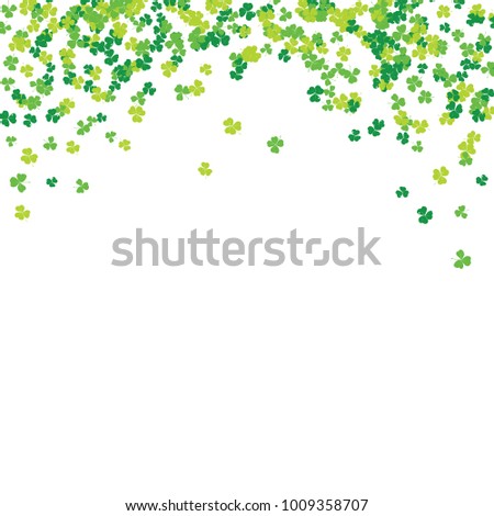 Clover leaf hand drawn sketch doodle illustration. St Patricks Day symbol, Irish lucky shamrock background