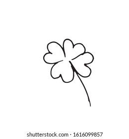 Clover leaf hand drawn vector illustration on white background. Happy Saint patricks day