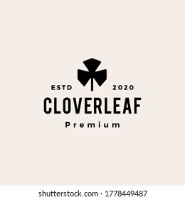 clover leaf hipster vintage logo vector icon illustration