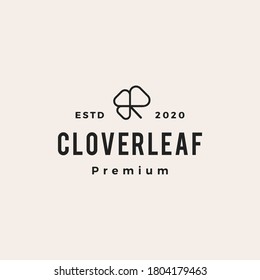 clover leaf hipster vintage logo vector icon illustration