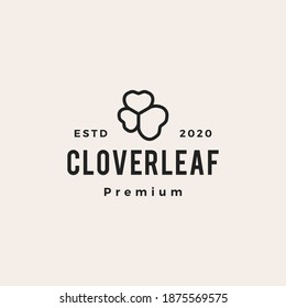 clover leaf hipster vintage logo vector icon illustration