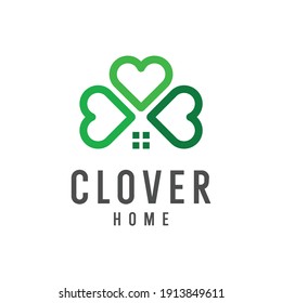 Clover leaf home logo vector icon illustration Vector