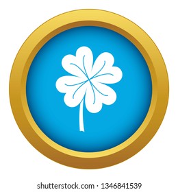 Clover leaf icon blue vector isolated on white background for any design