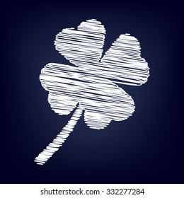 Clover leaf icon with chalk effect  