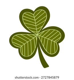 Trébol icono de la hoja de arte de Clip 3 hojas de trébol elemento de diseño de Ilustración vectorial aislado en blanco