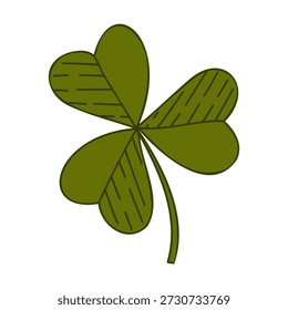 Trébol icono de la hoja de arte de Clip 3 hojas de trébol elemento de diseño de Ilustración vectorial aislado en blanco