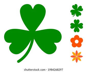 Clover leaf icon with flat style. Isolated vector clover leaf icon illustrations on a white background, simple style. Some similar icons appended.