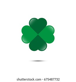 Clover leaf icon. Four leafs. Vector. 