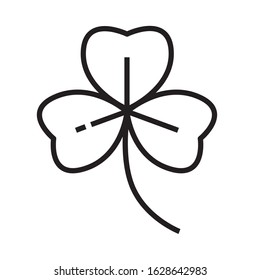 Clover leaf icon is in line and pixel perfect style. Celtic shamrock symbol for St. Patricks day . Sign for game web design. Magic vector icon for fortuneteller website. Isolated object.