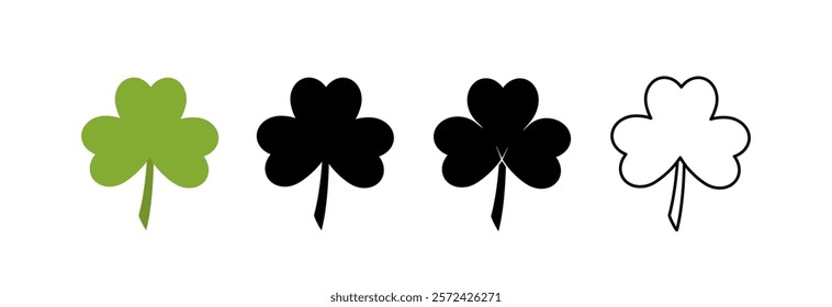 Clover leaf icon on white background. flat icon set.