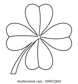 Clover leaf icon. Outline illustration of clover leaf vector icon for web