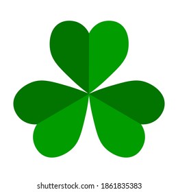 Clover leaf icon, shamrock on white background