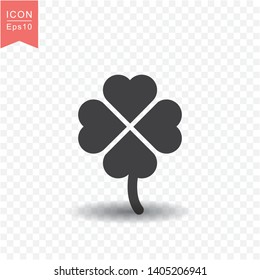 Clover leaf icon simple silhouette flat style vector illustration on transparent background.