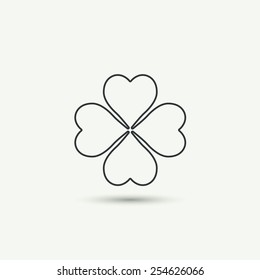 Clover leaf icon. Vector illustration, EPS 10.