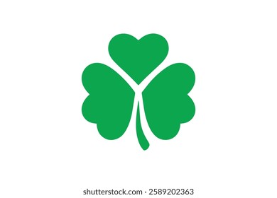 Clover leaf icon vector silhouette isolated in white background