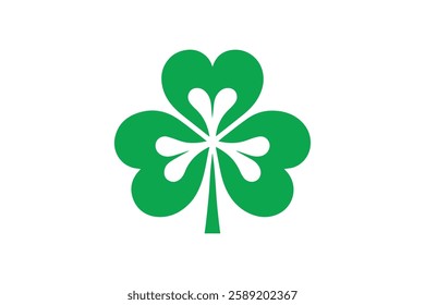 Clover leaf icon vector silhouette isolated in white background