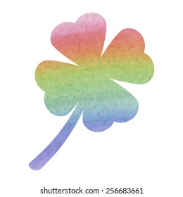 Clover leaf icon. Watercolor effect