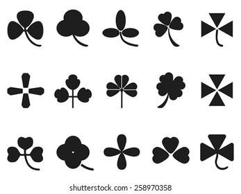 clover leaf icons set